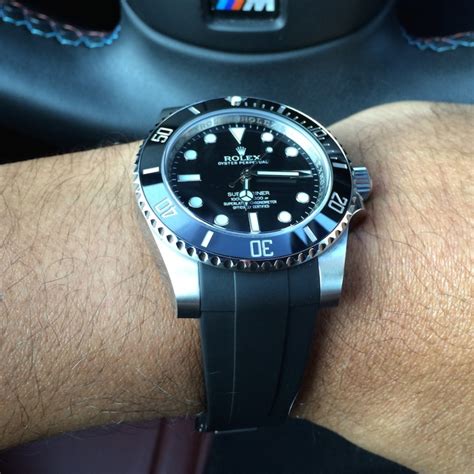 20mm rolex black silicone watch band rubber replacement